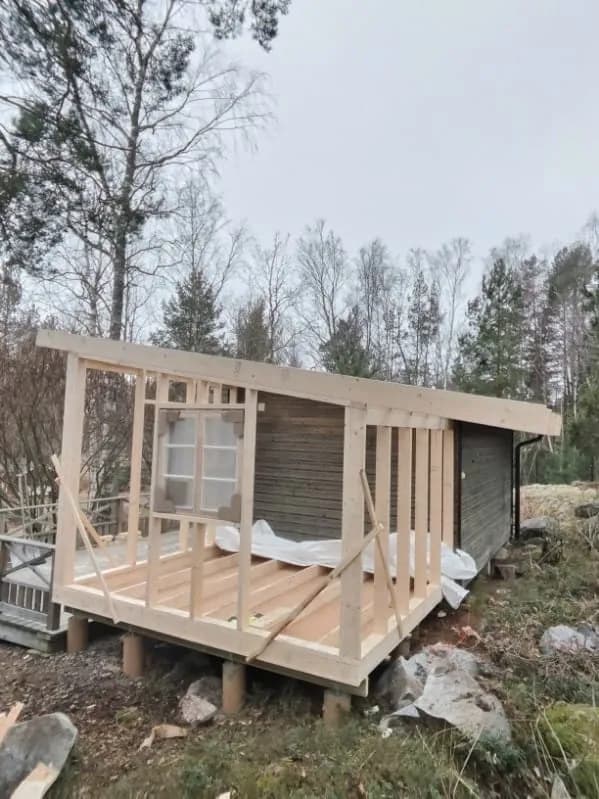 Byggnation av gästuga - Före