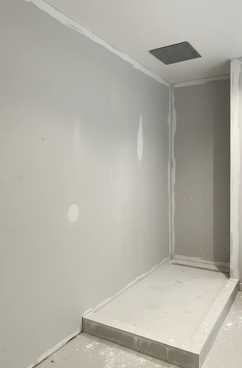 Badrumsrenovering med microcement - Före