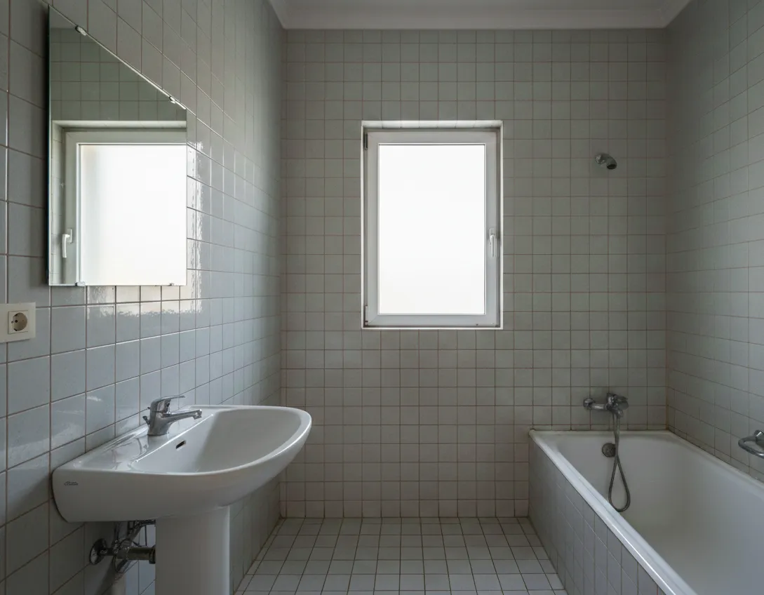 Badrumsrenovering med microcement - Före